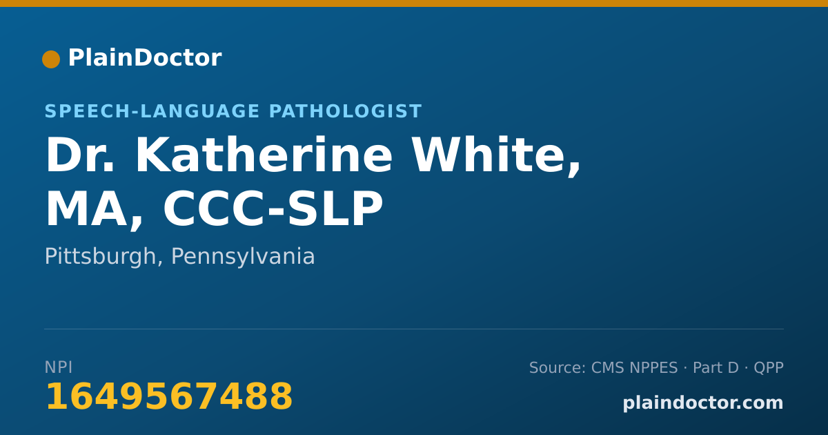 Shareable card for Katherine White, MA, CCC-SLP - Speech-Language Pathologist, Pittsburgh, PA