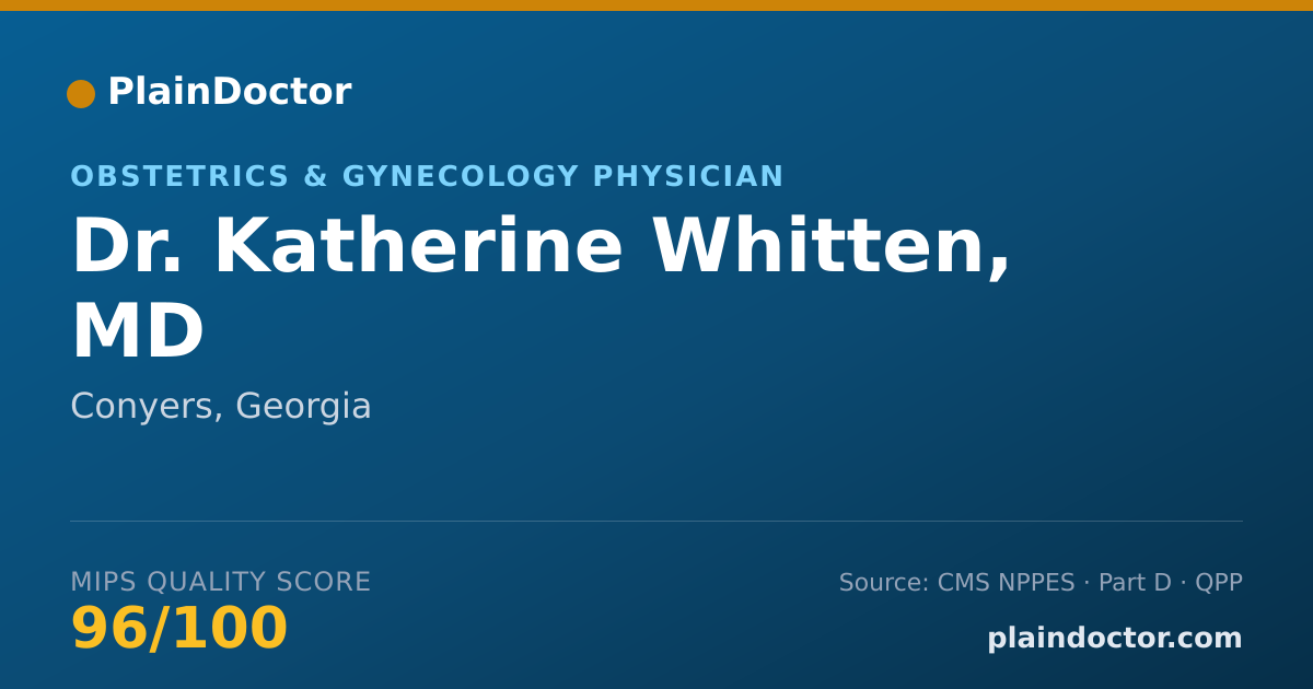 Shareable card for Katherine Whitten, MD - Obstetrics & Gynecology Physician, Conyers, GA