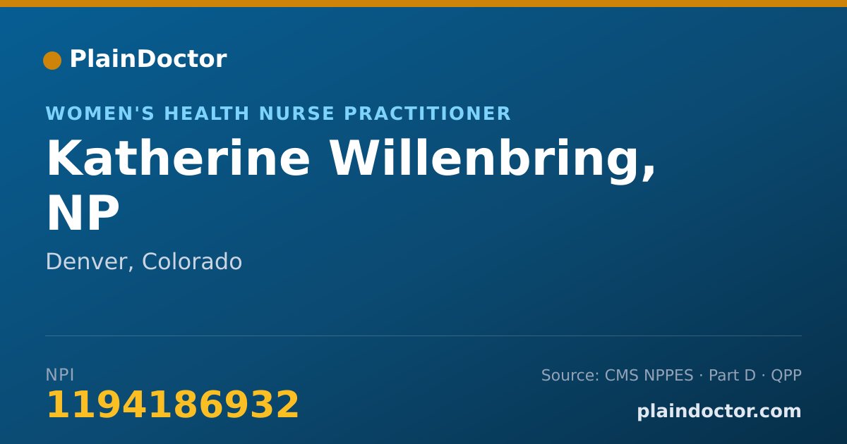 Shareable card for Katherine Willenbring, NP - Women's Health Nurse Practitioner, Denver, CO