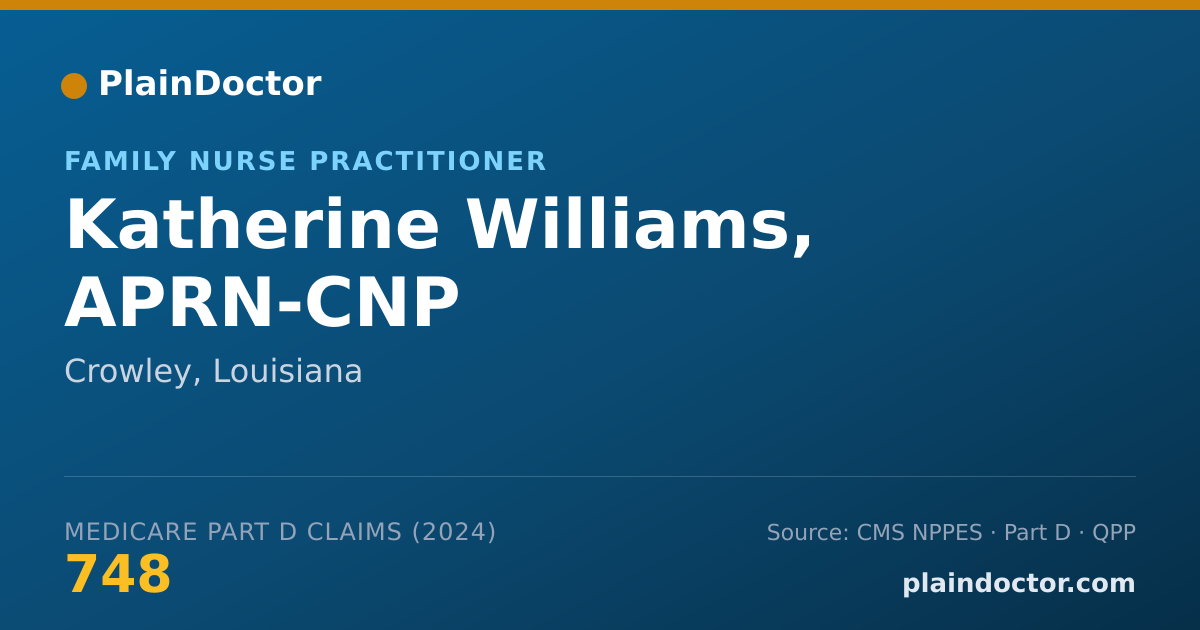 Shareable card for Katherine Williams, APRN-CNP - Family Nurse Practitioner, Crowley, LA