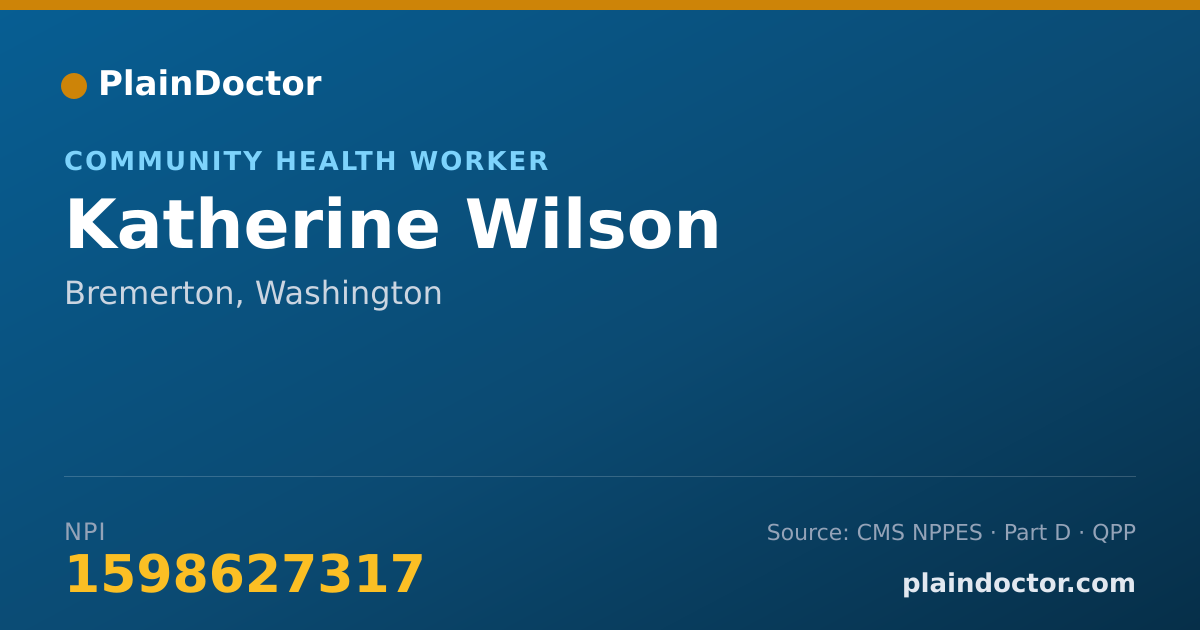 Shareable card for Katherine Wilson - Community Health Worker, Bremerton, WA
