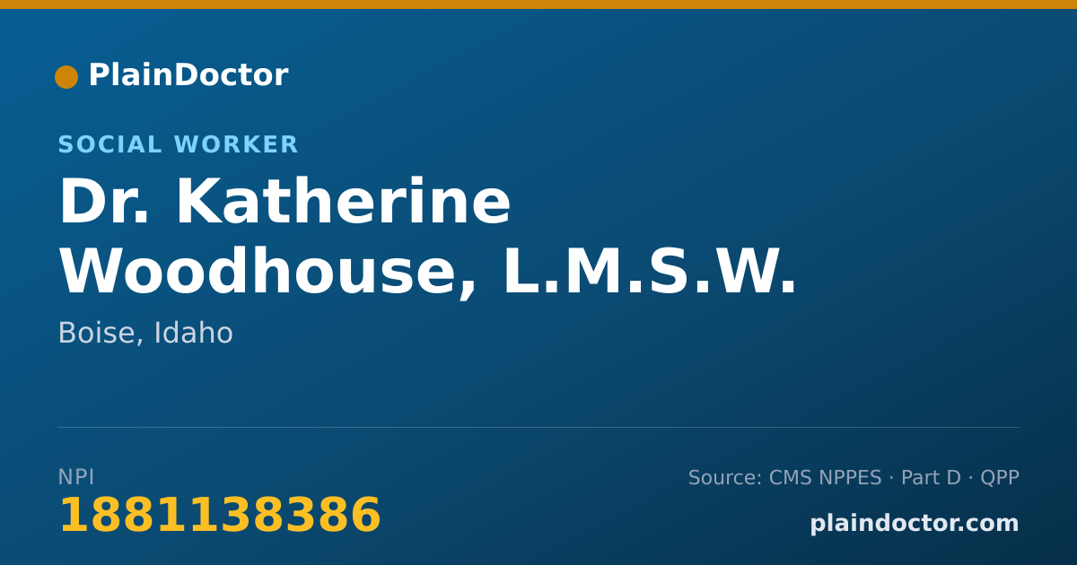 Shareable card for Katherine Woodhouse, L.M.S.W. - Social Worker, Boise, ID