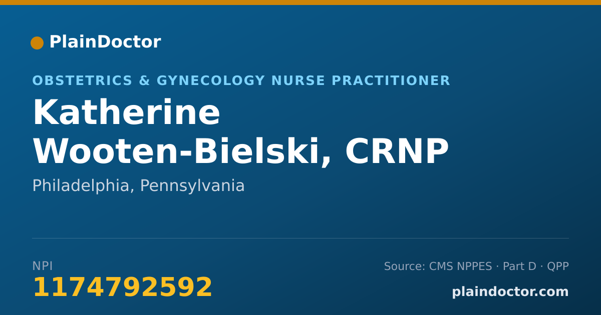 Shareable card for Katherine Wooten-Bielski, CRNP - Obstetrics & Gynecology Nurse Practitioner, Philadelphia, PA