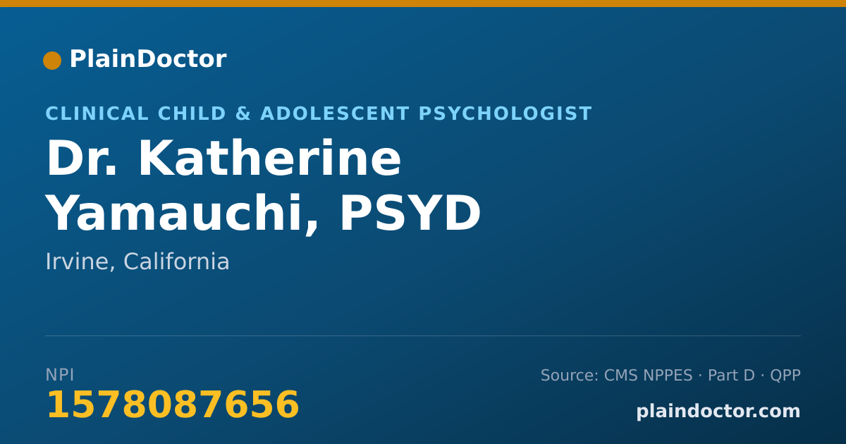 Shareable card for Katherine Yamauchi, PSYD - Clinical Child & Adolescent Psychologist, Irvine, CA