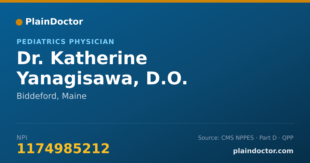 Shareable card for Katherine Yanagisawa, D.O. - Pediatrics Physician, Biddeford, ME