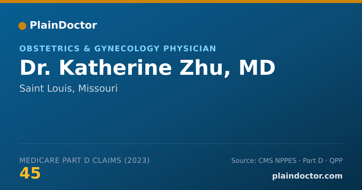 Shareable card for Katherine Zhu, MD - Obstetrics & Gynecology Physician, Saint Louis, MO