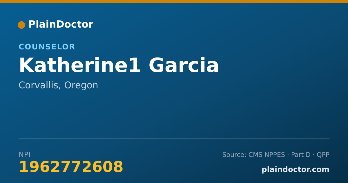 Shareable card for Katherine1 Garcia - Counselor, Corvallis, OR