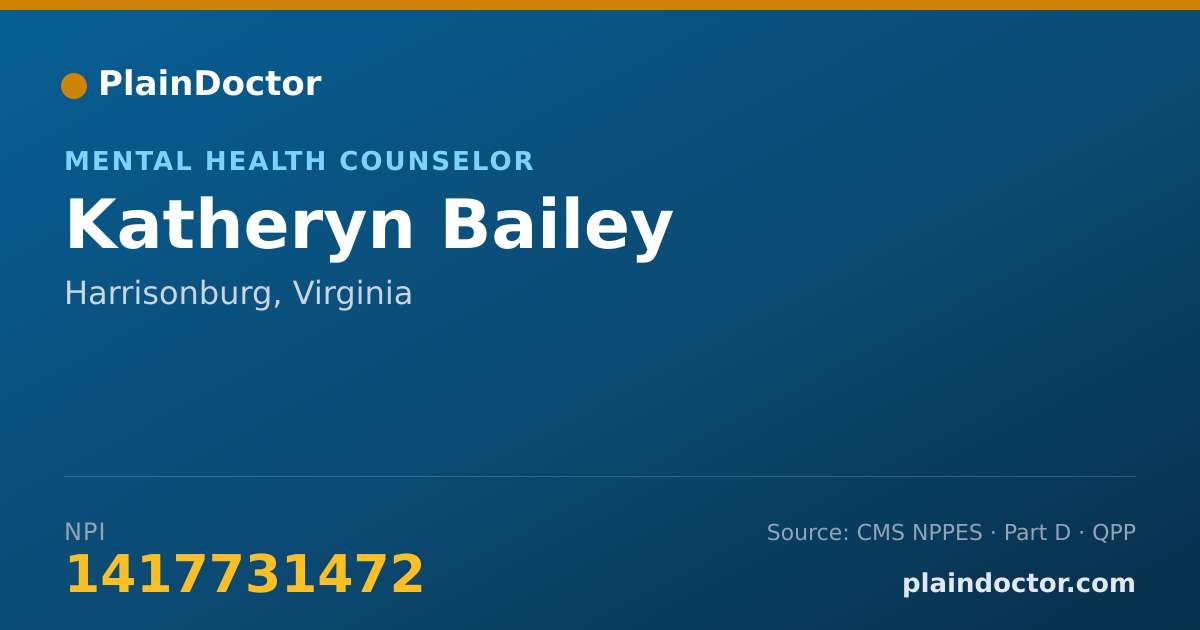 Shareable card for Katheryn Bailey - Mental Health Counselor, Harrisonburg, VA