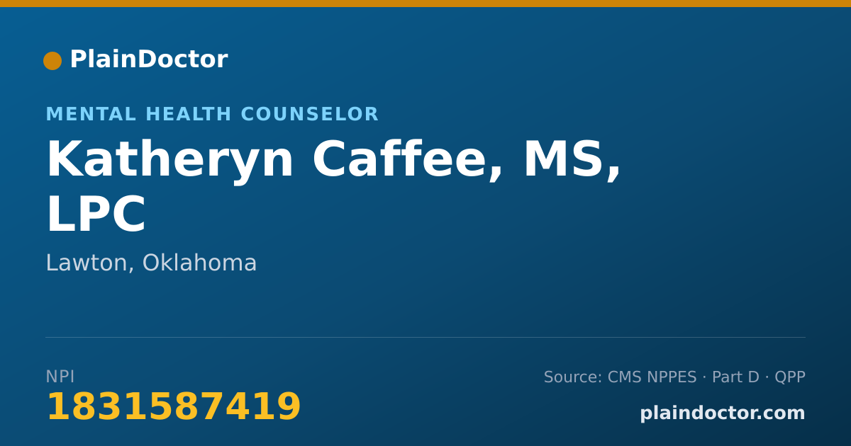 Shareable card for Katheryn Caffee, MS, LPC - Mental Health Counselor, Lawton, OK