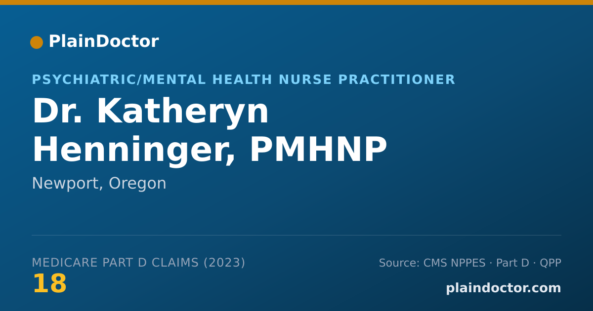 Shareable card for Katheryn Henninger, PMHNP - Psychiatric/Mental Health Nurse Practitioner, Newport, OR