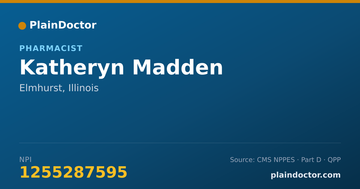 Shareable card for Katheryn Madden - Pharmacist, Elmhurst, IL