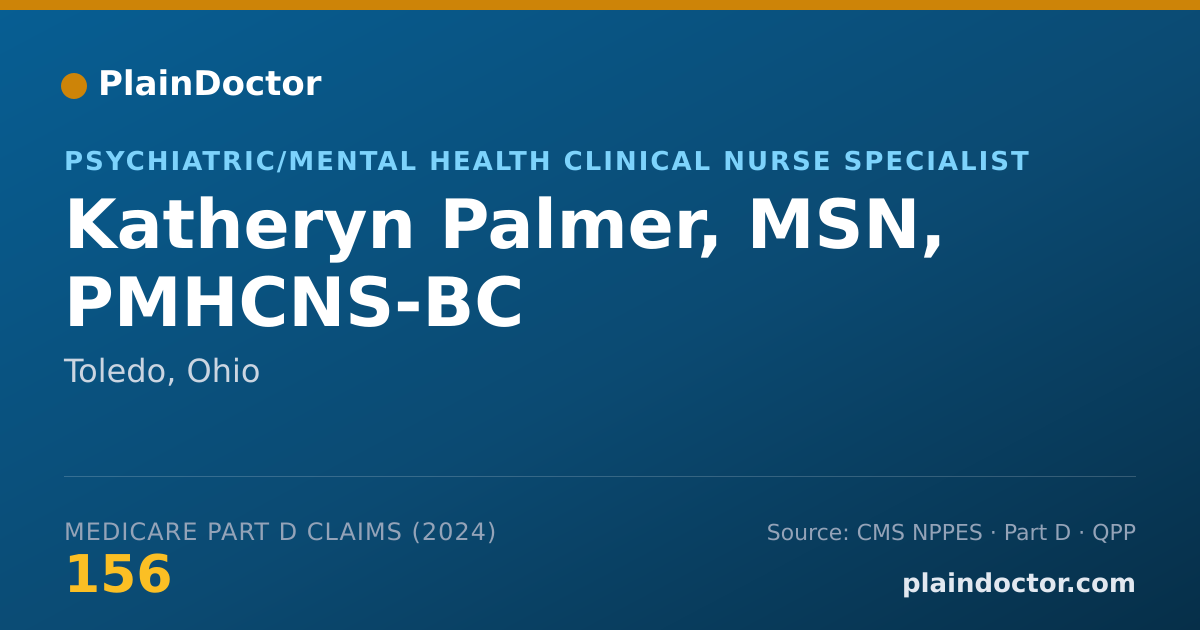 Shareable card for Katheryn Palmer, MSN, PMHCNS-BC - Psychiatric/Mental Health Registered Nurse, Toledo, OH