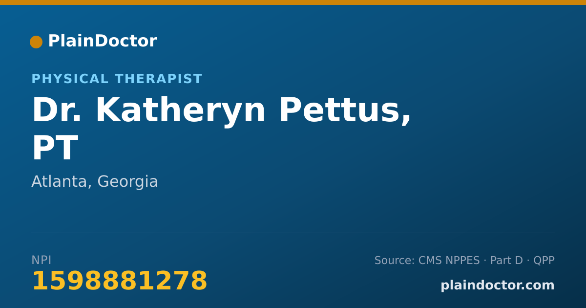 Shareable card for Katheryn Pettus, PT - Physical Therapist, Atlanta, GA