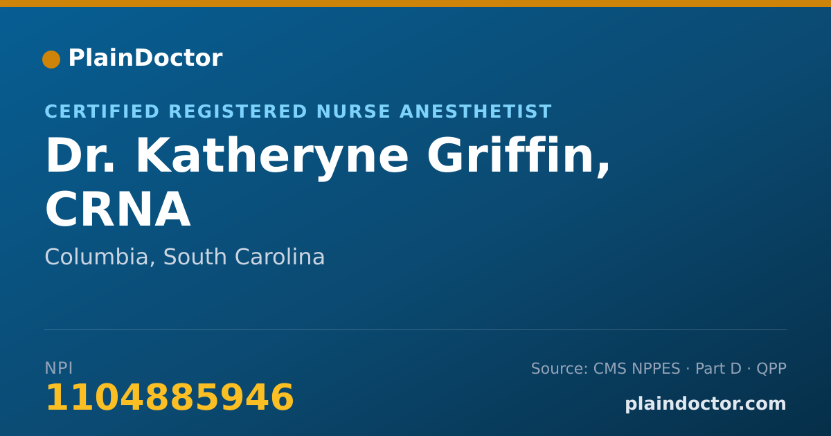 Shareable card for Katheryne Griffin, CRNA - Certified Registered Nurse Anesthetist, Columbia, SC