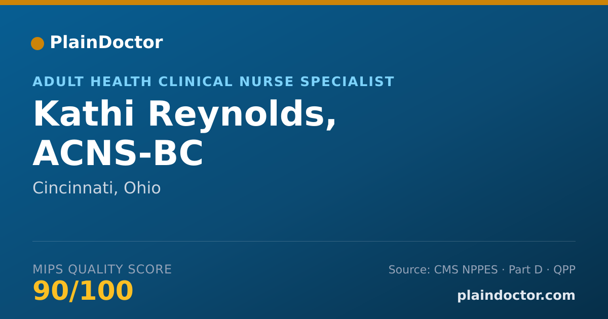 Shareable card for Kathi Reynolds, ACNS-BC - Adult Health Clinical Nurse Specialist, Cincinnati, OH
