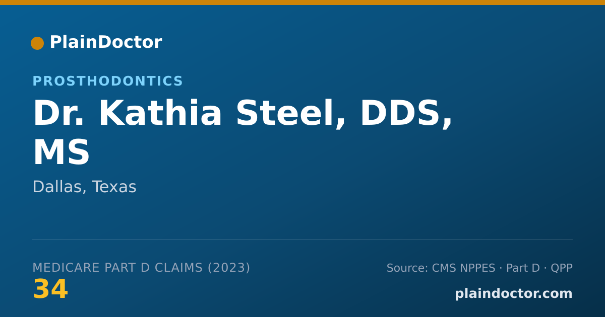 Shareable card for Kathia Steel, DDS, MS - Prosthodontics, Dallas, TX