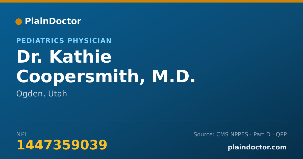 Shareable card for Kathie Coopersmith, M.D. - Pediatrics Physician, Ogden, UT