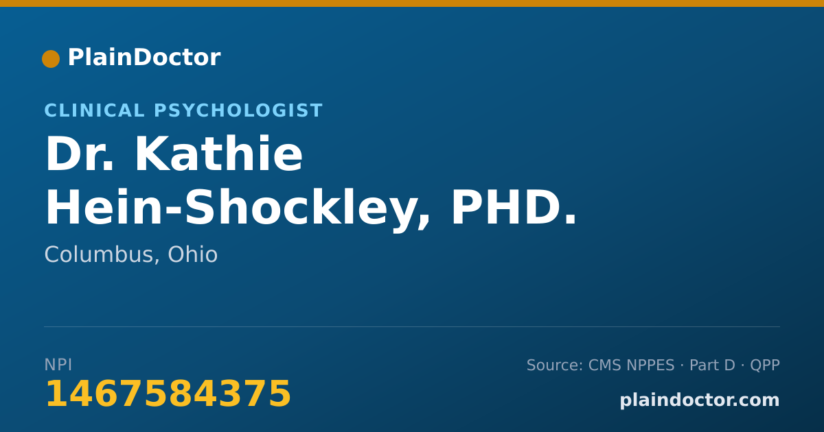 Shareable card for Kathie Hein-Shockley, PHD. - Clinical Psychologist, Columbus, OH