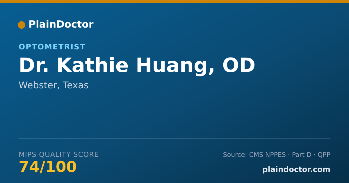 Shareable card for Kathie Huang, OD - Optometrist, Webster, TX