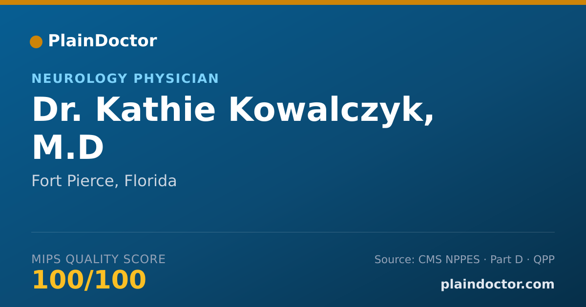 Shareable card for Kathie Kowalczyk, M.D - Neurology Physician, Fort Pierce, FL