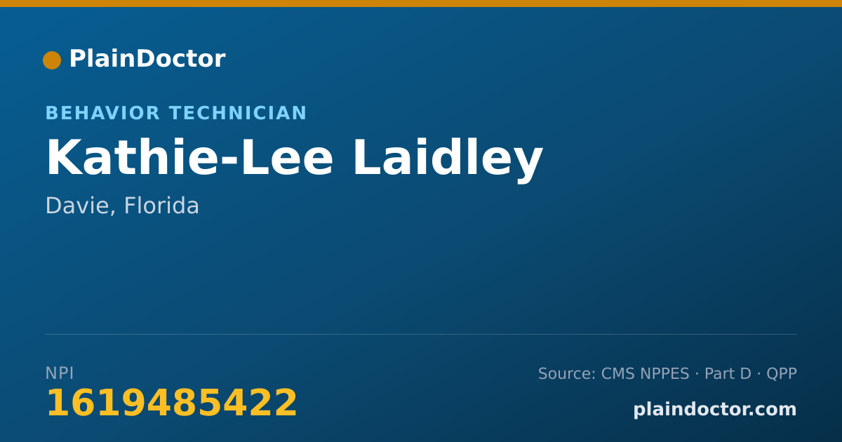 Shareable card for Kathie-Lee Laidley - Behavior Technician, Davie, FL