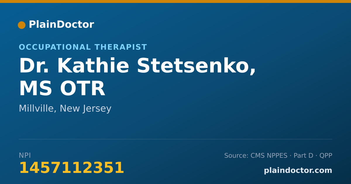 Shareable card for Kathie Stetsenko, MS OTR - Occupational Therapist, Millville, NJ