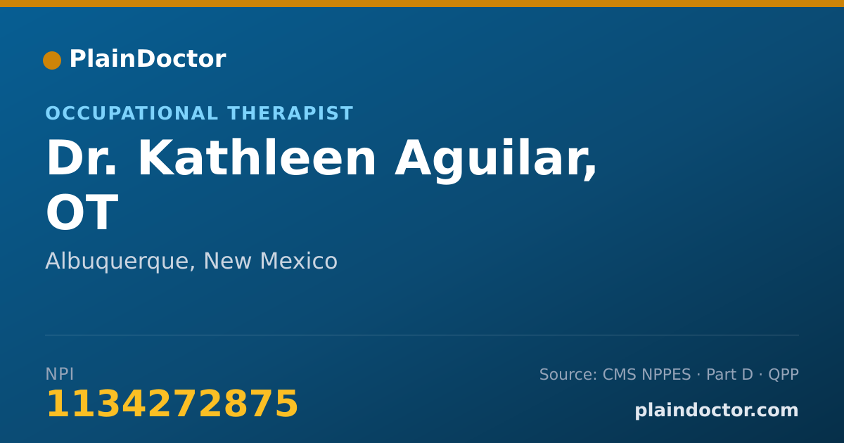 Shareable card for Kathleen Aguilar, OT - Occupational Therapist, Albuquerque, NM