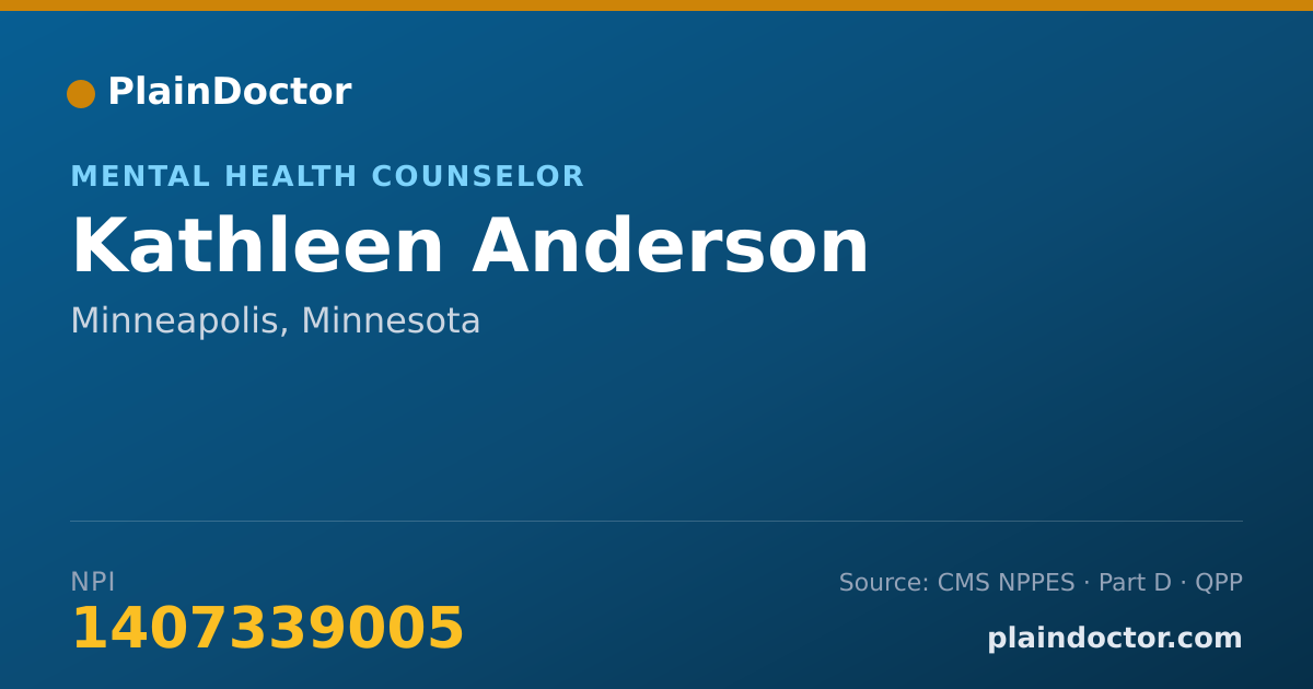 Shareable card for Kathleen Anderson - Mental Health Counselor, Minneapolis, MN