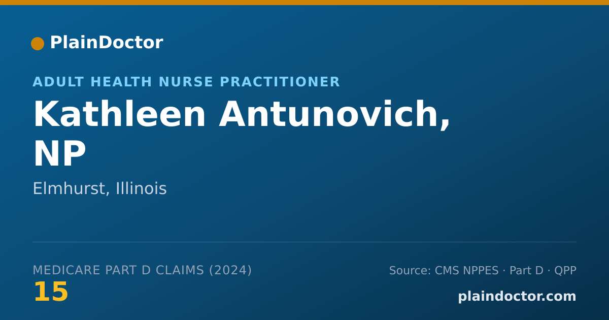Shareable card for Kathleen Antunovich, NP - Adult Health Nurse Practitioner, Elmhurst, IL