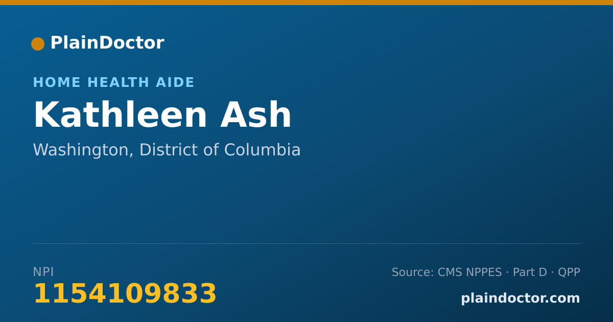 Shareable card for Kathleen Ash - Home Health Aide, Washington, DC