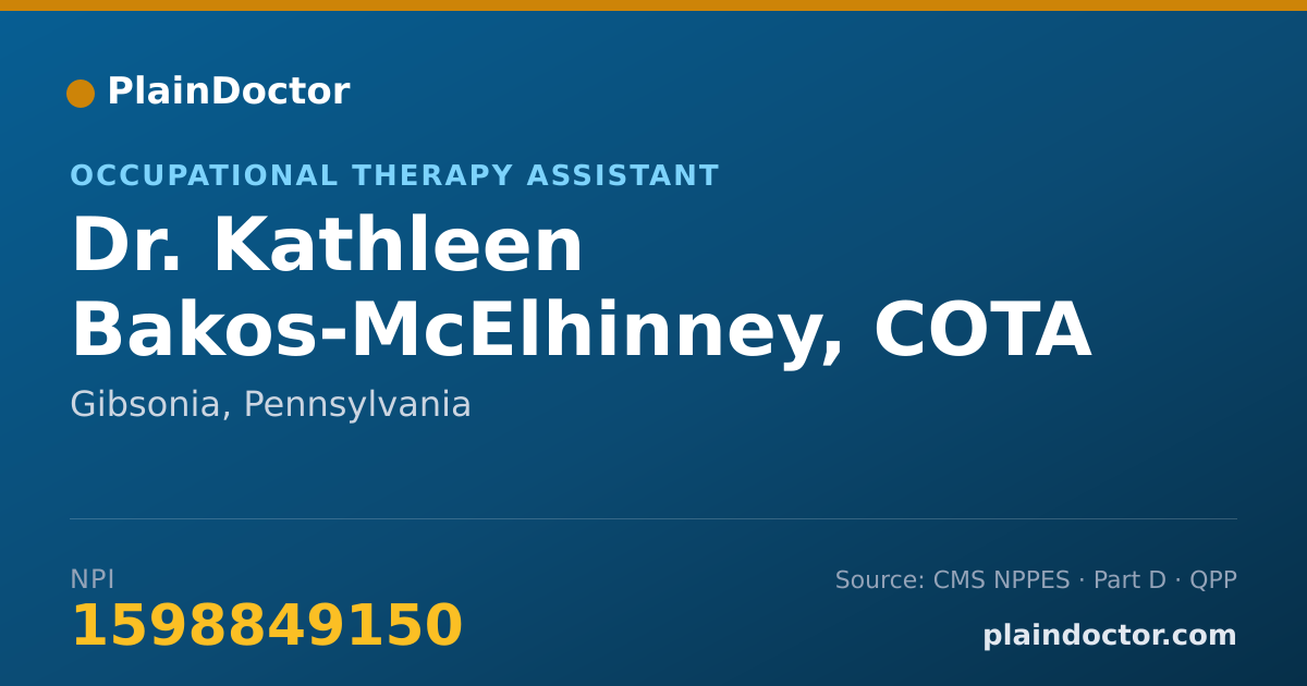 Shareable card for Kathleen Bakos-McElhinney, COTA - Occupational Therapy Assistant, Gibsonia, PA