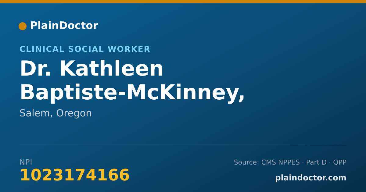 Shareable card for Kathleen Baptiste-McKinney, LCSW - Clinical Social Worker, Salem, OR