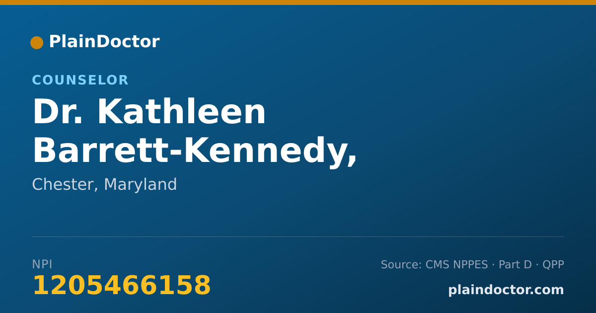 Shareable card for Kathleen Barrett-Kennedy, LCSW-C - Counselor, Chester, MD
