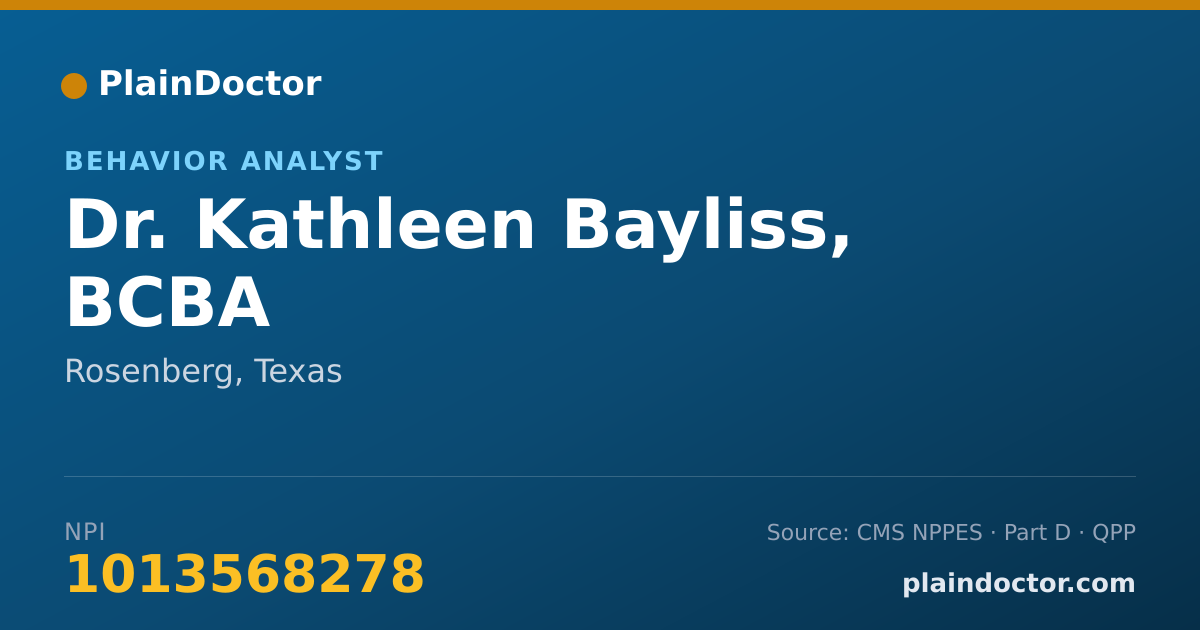 Shareable card for Kathleen Bayliss, BCBA - Behavior Analyst, Rosenberg, TX