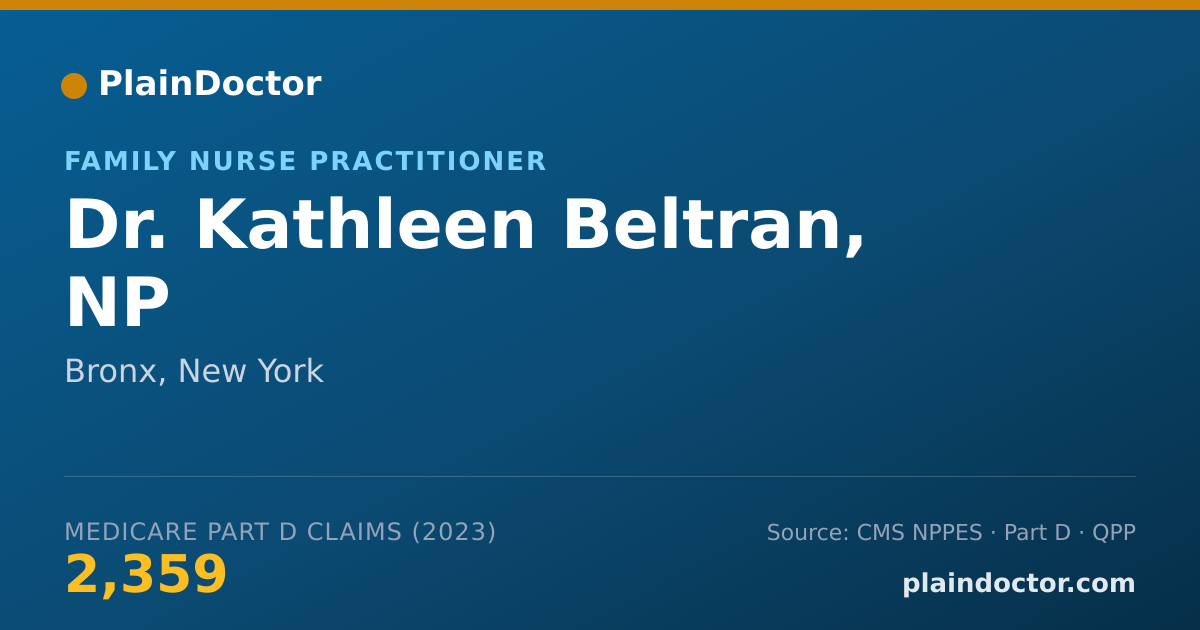 Shareable card for Kathleen Beltran, NP - Family Nurse Practitioner, Bronx, NY