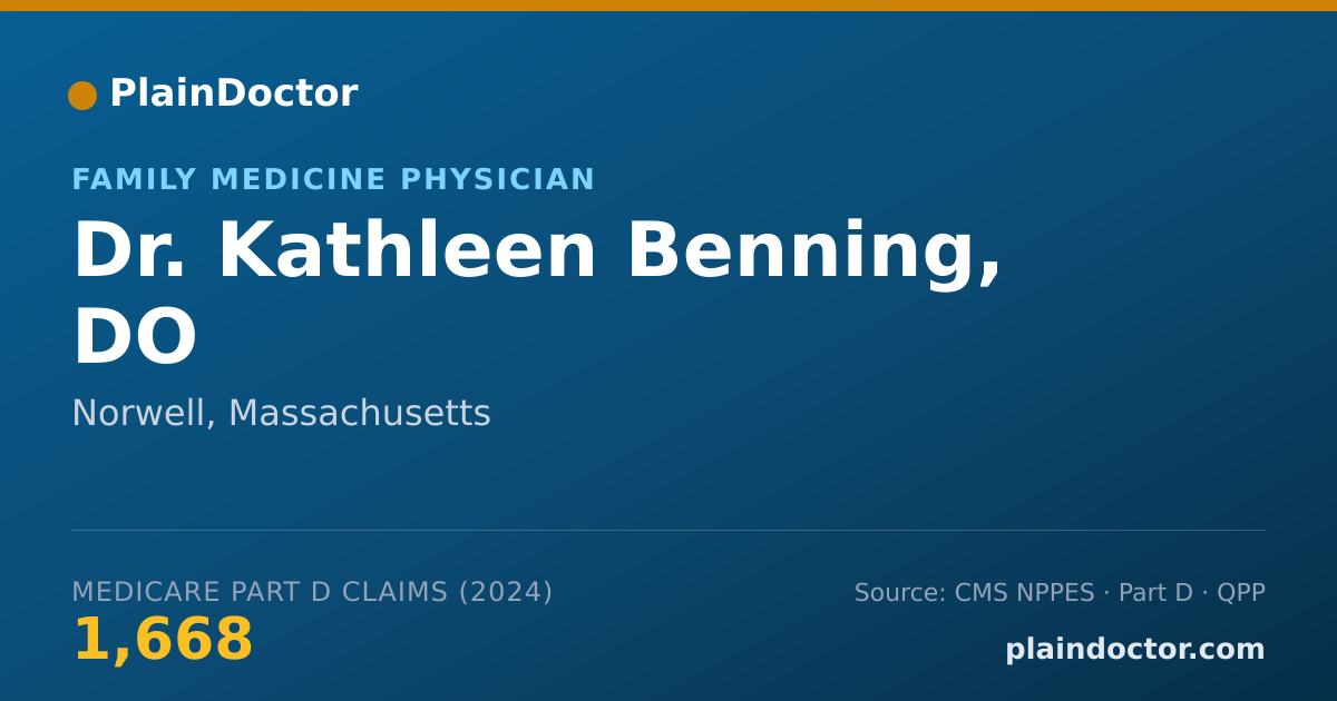 Shareable card for Kathleen Benning, DO - Family Medicine Physician, Norwell, MA