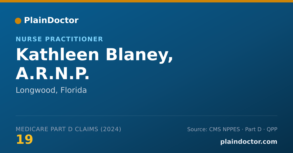 Shareable card for Kathleen Blaney, A.R.N.P. - Nurse Practitioner, Longwood, FL
