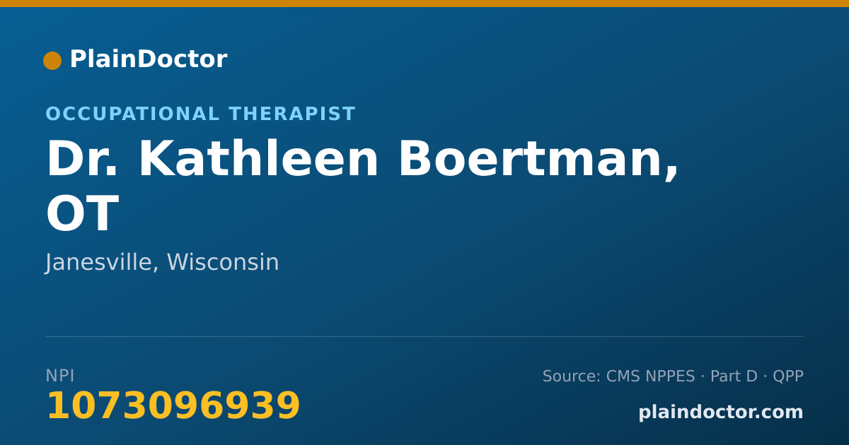 Shareable card for Kathleen Boertman, OT - Occupational Therapist, Janesville, WI