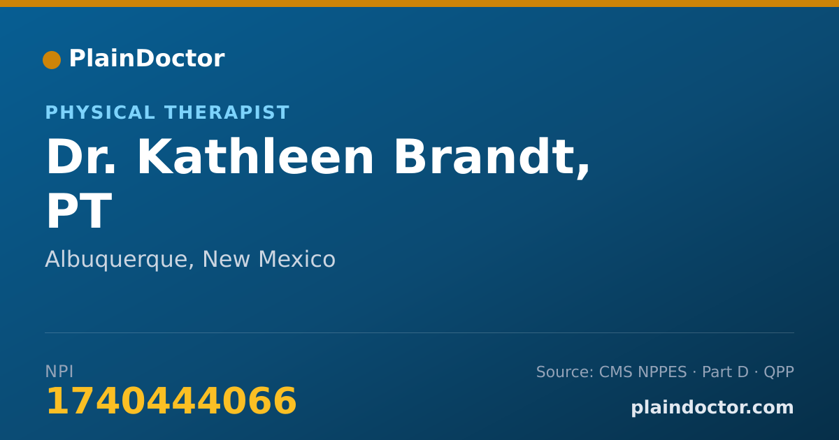 Shareable card for Kathleen Brandt, PT - Physical Therapist, Albuquerque, NM