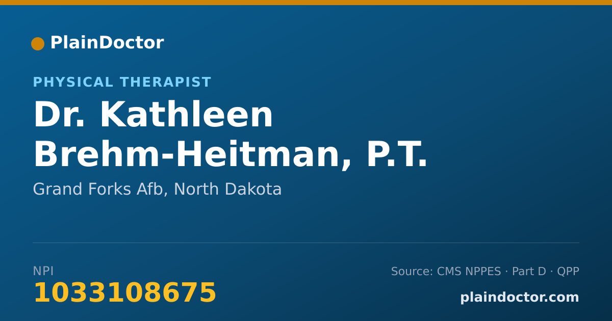Shareable card for Kathleen Brehm-Heitman, P.T. - Physical Therapist, Grand Forks Afb, ND
