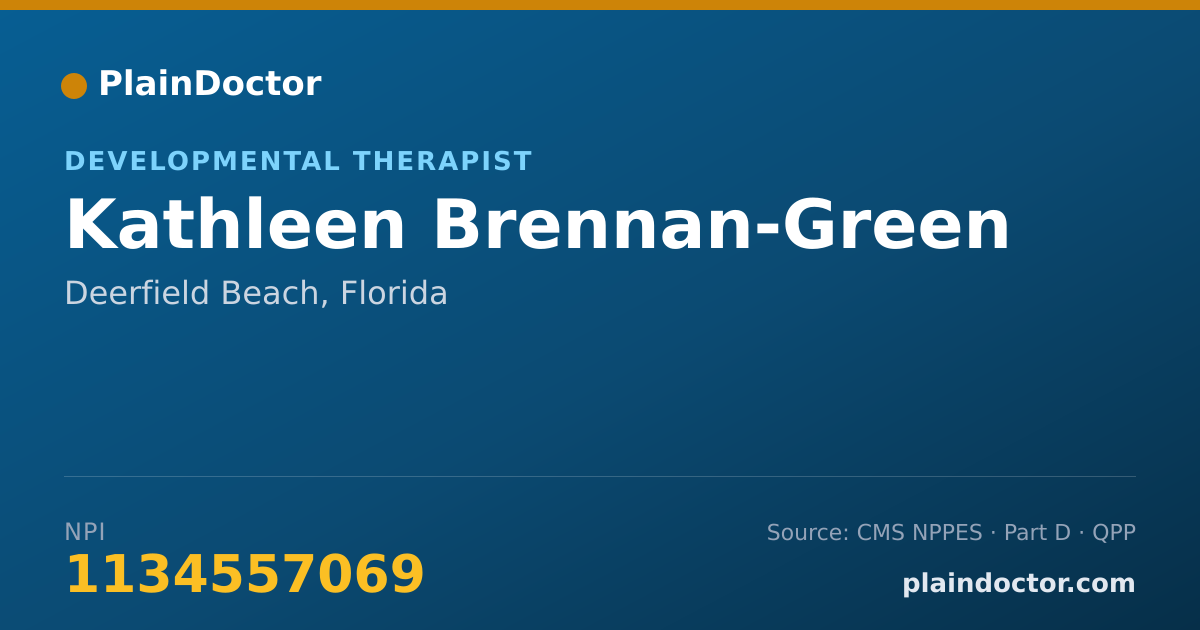 Shareable card for Kathleen Brennan-Green - Developmental Therapist, Deerfield Beach, FL