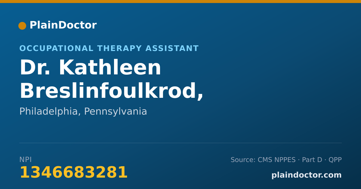 Shareable card for Kathleen Breslinfoulkrod, COTA/L, B.S. - Occupational Therapy Assistant, Philadelphia, PA