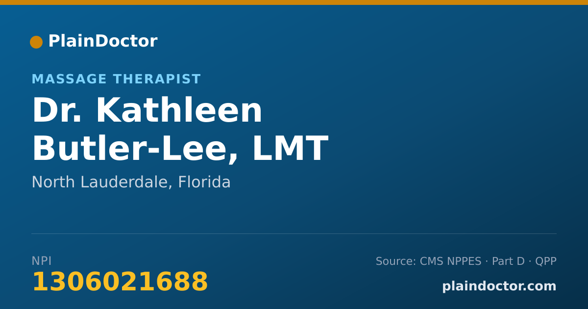 Shareable card for Kathleen Butler-Lee, LMT - Massage Therapist, North Lauderdale, FL