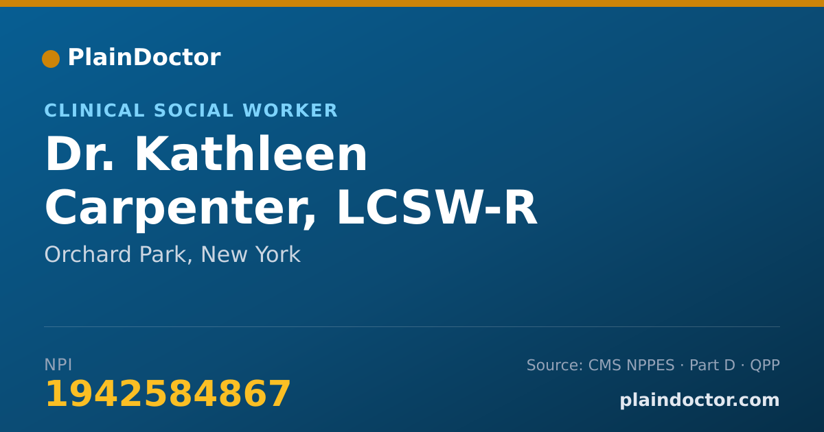 Shareable card for Kathleen Carpenter, LCSW-R - Clinical Social Worker, Orchard Park, NY