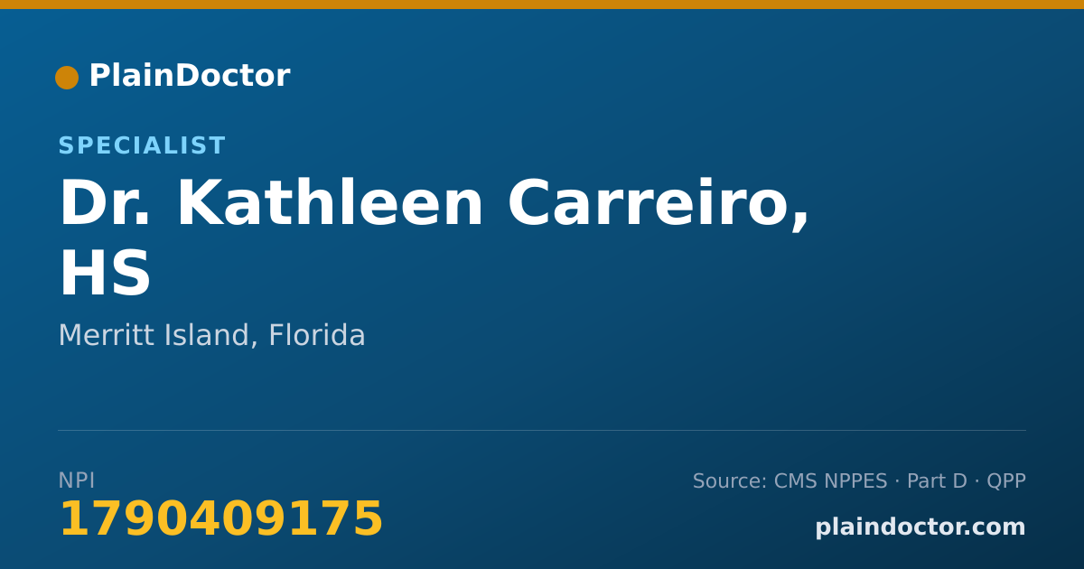 Shareable card for Kathleen Carreiro, HS - Specialist, Merritt Island, FL