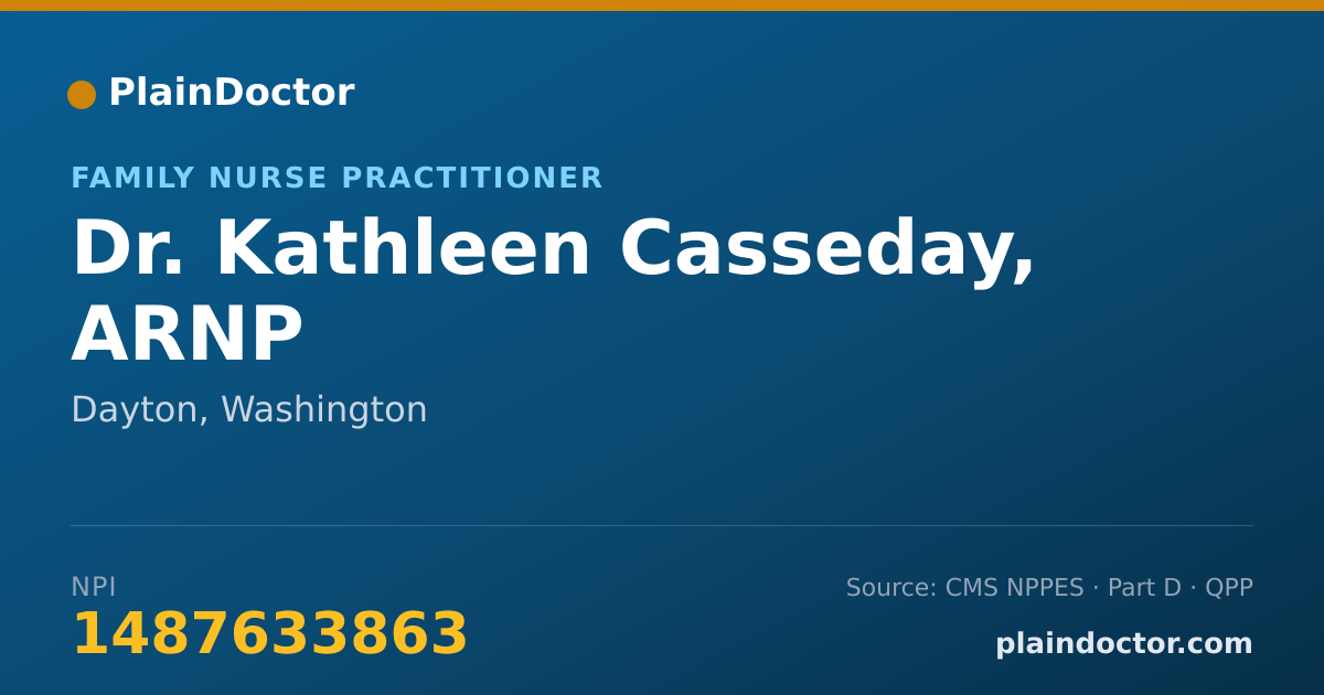 Shareable card for Kathleen Casseday, ARNP - Family Nurse Practitioner, Dayton, WA