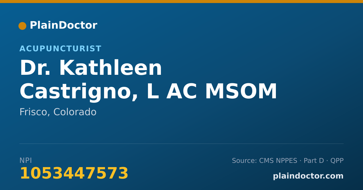 Shareable card for Kathleen Castrigno, L AC MSOM - Acupuncturist, Frisco, CO