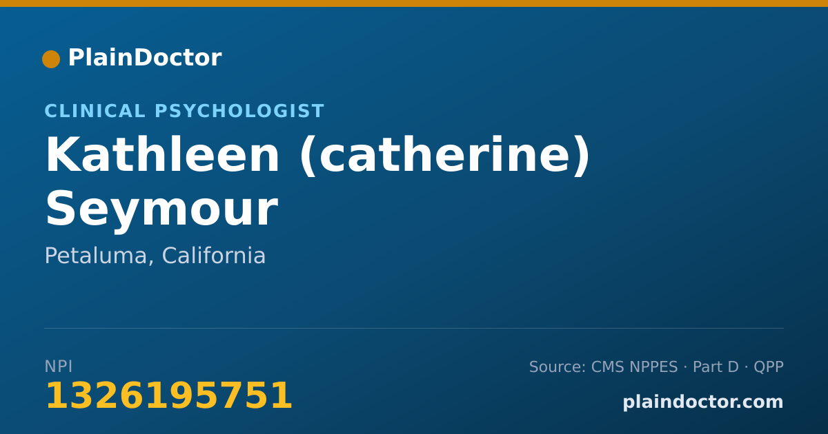 Shareable card for Kathleen (catherine) Seymour - Clinical Psychologist, Petaluma, CA