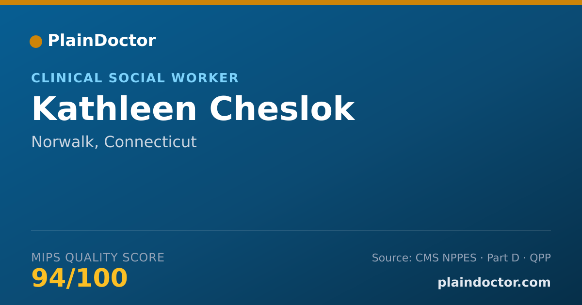 Shareable card for Kathleen Cheslok - Clinical Social Worker, Norwalk, CT