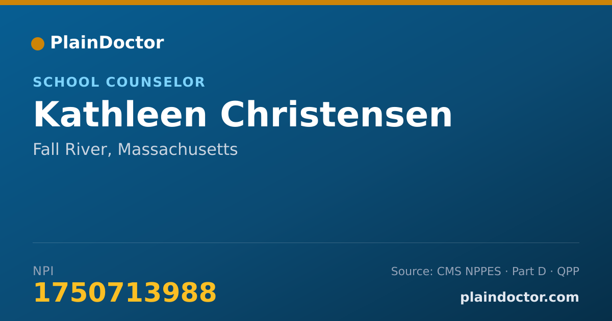 Shareable card for Kathleen Christensen - School Counselor, Fall River, MA